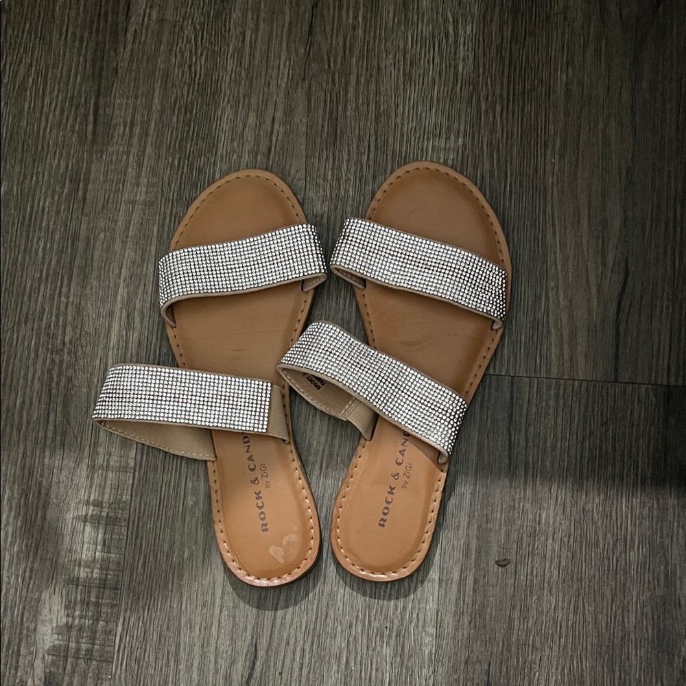 Rock & Candy Silver Rhinestone Sandals